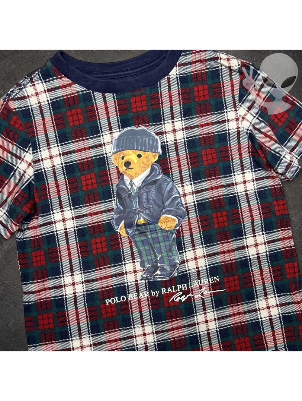 Polo Ralph Lauren Polo Bear Plaid Cotton Jersey baby Tee Women XXS - Picture 3 of 5